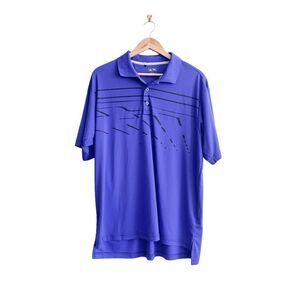 Adidas Golf Mens Athletic Polo Shirt Short Sleeve Collared Purple Large